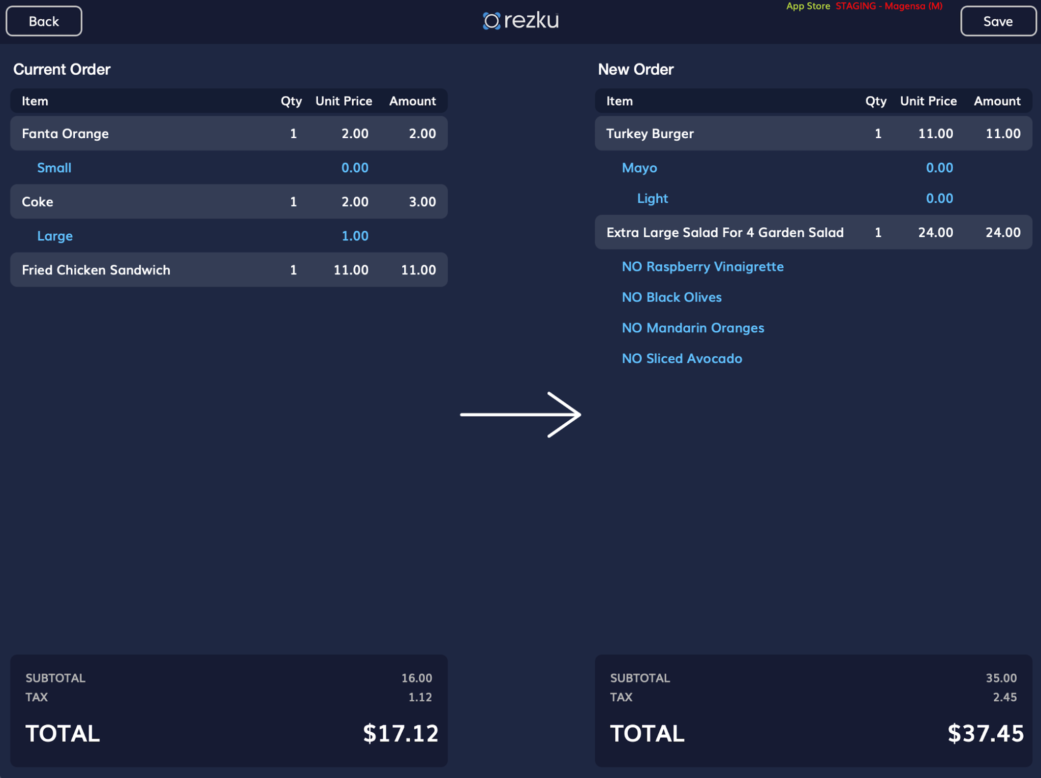 Rezku iPad POS Example Screenshot 3